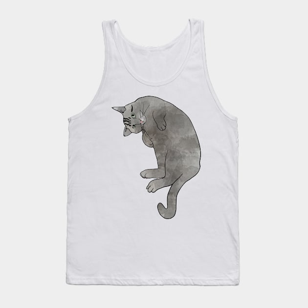 Grey Tabby Cat Tank Top by murialbezanson